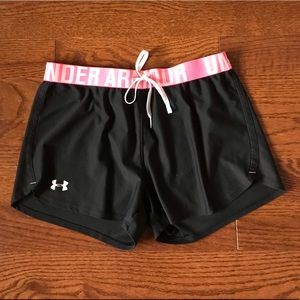 Black and Pink Under Armour Athletic Shorts